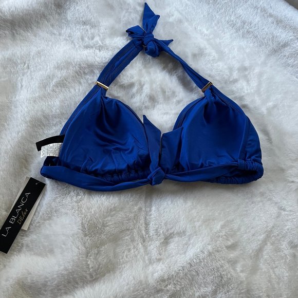 NEW! La Blanca Sapphire Halter Bikini Top - Picture 5 of 7